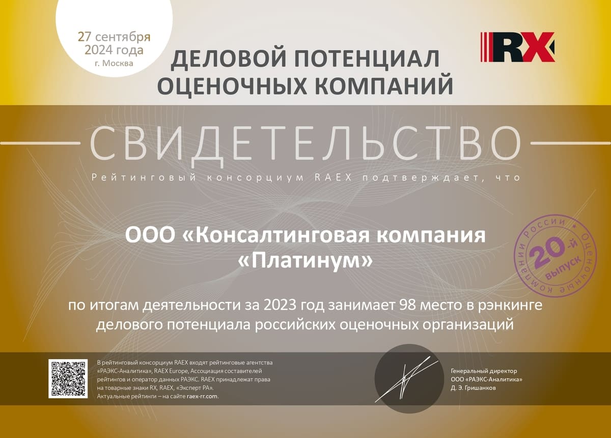Деловой потенциал оценочных групп (Консалтинговая компания "Платинум") 2024